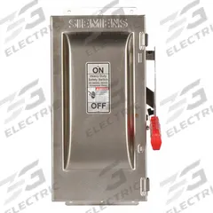 SIEMENS Safety Switch: Fusible, 30 A, Single Phase, 240V AC, 304 Stainless Steel, Indoor/Outdoor (MPN HF221S). Key specifications — Brand: SIEMENS.
