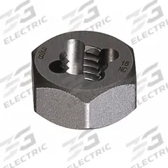 CLEVELAND Hex Threading Die: M3x0.5 Metric, 19/32 in Hex Wd, Carbon Steel (MPN C29192)
