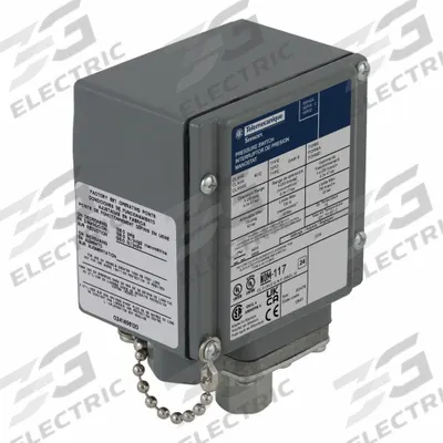 TELEMECANIQUE SENSORS Pressure Switch: 3 psi – 150 psi, 9012G Series - Liquid- & Corrosion-Resistant Machine Tool Pressure Switches