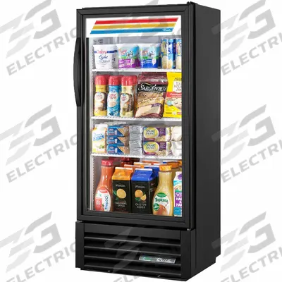 TRUE REFRIGERATION Refrigerated Merchandiser: 53 1/2 in x 24 7/8 in x 18 in, Black, Swing - Glass Door Refrigerator Merchandisers