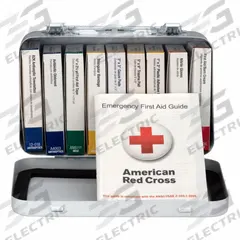 FIRST AID ONLY First Aid Kit and Housing: Gen Purpose, 10 People Served, 65 Components, Metal (MPN 240-AN). Key specifications — Adhesive Bandages Included: (16) Bandages; Application: General Purpose; Brand: FIRST AID ONLY; Housing Color: White; Housing Material: Metal; Includes Oral or Inhalant Medication: No Medication Included; Mountable: Wall Mount; Oral and Inhalant Medicinals Included: No Oral/Inhalant Medicinals.