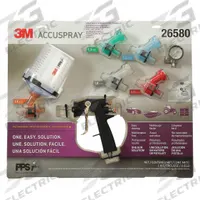 3M Conventional Spray Gun Kit: HVLP, 1/2 in to 12 in, 1/4 in Air Inlet Size, Paints, BSP/NPS (MPN 26580). Key specifications — Brand: 3M; Air Consumption: 13 cfm @ 24 psi; Air Inlet Type: NPS; Compatible Fluid Type: Paints; Includes: 1.4 mm (Orange); Material: Composite.