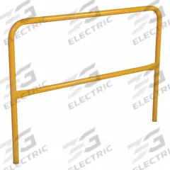 VESTIL Handrail Section: Toe Board Not Included, 2 Rail Levels, 5 ft Overall Lg, 21 in Mid-Rail Ht (MPN VDKR-5). Key specifications — Product Type: Handrail Section; Brand: VESTIL; Color: Yellow; Handrail Shape: Round; Material: Steel; Number of Rail Levels: 2.