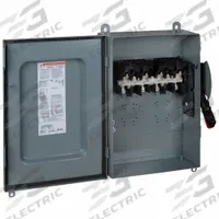 SQUARE D Safety Switch: Non-Fusible, 30 A, Three Phase, 600V AC, Galvanized Steel, Indoor/Outdoor (MPN HU461AWK). Key specifications — attr867131: SQUARE D.