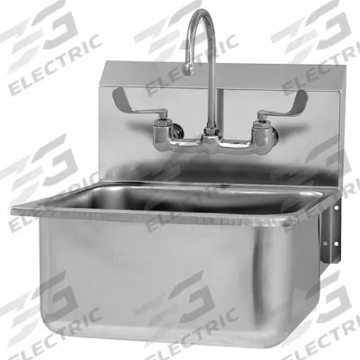 SANI-LAV Hand Sink: 1 Stations, 10 in Bowl Dp, 19 in Bowl Lg, 16 in Bowl Wd, Faucet Included - One-Station Wall-Mounted Hand Sinks with Faucets