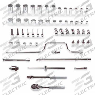 PROTO Socket Wrench Set: 3/8 in Drive, 58 Piece, 12-Point, SAE - SAE Socket Sets with Bit Sockets & Drive Tools