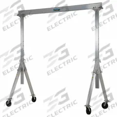 APPROVED VENDOR Adjustable Gantry Crane: Fixed Span, Adj Ht, 2,000 lb Load Capacity, Aluminum (MPN AHA-2-8-12). Key specifications — Rotating Legs: No; Brand: APPROVED VENDOR; Height Adjustability: Adjustable Height; Mobility Under Load: Stationary.