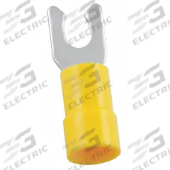GRAINGER Fork Terminals: Yellow, Vinyl, #6 Stud Size, 12 AWG – 10 AWG Wire Range, Locking Fork (MPN 5UGN8). Key specifications — Barrel Style: Funnel Entry; Manufacturer Part Number: 5UGN8; Brand: GRAINGER.