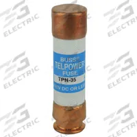 BUSSMANN Telecom Protection Fuse: TPN Series, Fast-Acting, Cylindrical, 35 A, 170 V DC (MPN TPN-35). Key specifications — Series: TPN; Brand: BUSSMANN.