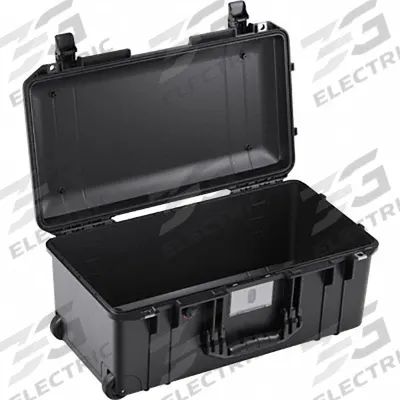 PELICAN Protective Case: 10 3/4 in x 21 5/8 in x 9 in Inside, No Foam, Black, Mobile - Lightweight Suitcase-Style Cases