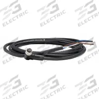 Cordset: M8 Female Right Angle X Bare Wire, 4 Pins, Black, PUR, 2 m Cable Lg, 18 AWG Wire Size (MPN XZCP1041L2). Key specifications — Cable Jacket Color: Black; End 1 Mounting Orientation: Right Angle; End 1 Gender: Female; End 1 Connection Type: M8; Cable Jacket Material: PUR; Brand: TELEMECANIQUE SENSORS; IP Rating: IP65; End 2 Connection Type: Bare Wire.