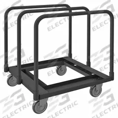 APPROVED VENDOR Panel Truck: 1,400 lb, Gray, 31 1/2 in L x 28 1/2 in W x 34 in H Deck, 3 Rails, Open (MPN PM-2831-OD-5PO-95). Key specifications — Color: Gray; Caster/Wheel Configuration: (4) Swivel with Brake; Brand: APPROVED VENDOR.