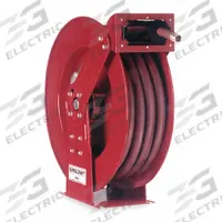 Spring Return Hose Reel: 75 ft (1/2 in I.D.), 1/2 in MNPT, 300 psi Max Op Pressure, Red (MPN 82075 OLP). Key specifications — Reel Color: Red; Hose Capacity: 75 ft (1/2 in I.D.); Overall Dimensions: 24 in L x 10-1/2 in W x 25-3/8 in H; Swivel Material: Nickel Plated Steel; Hose End Configuration: 1/2 in MNPT; Brand: REELCRAFT.