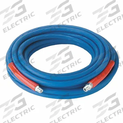CONTINENTAL Pressure Washer Hose: 3/8 in ID, 50 ft Lg, Nitrile, Blue, 3/8 in x 3/8 in Fitting Size - SpiraFlow Pressure Washer Hose Assemblies