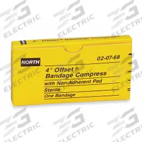 PIP GLOBAL SAFETY Gauze Compress: 4 in Dressing Lg, 3 in Dressing Wd, Cotton, Sterile (MPN 020768). Key specifications — Water Resistance: Waterproof; Self-Adhesion: Self-Adhering; Unitized: Unitized; Standards: ANSI Z308.1-2009; Manufacturer Part Number: 020768; Product Type: Compress Bandage; Sterility: Sterile; Brand: PIP GLOBAL SAFETY.