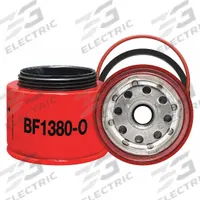 BALDWIN FILTERS Fuel Filter: Spin-On, 3 in Outside Dia, M18-1.50 Thread Size, Paper, BF1380-O. Key specifications — attr1137520: BF1380-O; attr434022: BALDWIN FILTERS; attr427730: Paper; attr427731: O-Ring; attr1017112: Trucks; attr1017113: PowerPac.