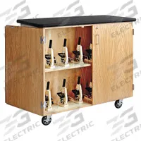 Mobile Microscope Storage Cabinet: 40 in Overall Ht, 24 in Overall Dp, 4 ft Overall Wd, Oak, 2 Doors (MPN 4701K). Key specifications — Product Type: Mobile Microscope Cabinet; Brand: DIVERSIFIED SPACES; Material: Oak; Cabinet Type: Mobile Cabinets.