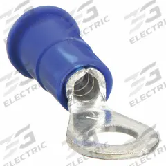 3M Ring Terminal: Blue, Vinyl Insulation, #8 Stud Size, 16 AWG to 14 AWG Wire Sizes, 600 V (MPN RV14-8Q). Key specifications — attr1308027: 3M.