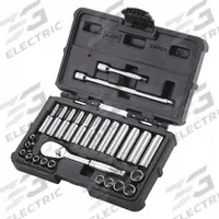WESTWARD Socket Wrench Set: 1/4 in Drive, 27 Piece, 12-Point, Metric, 3.5 mm to 12 mm (MPN 53PN24). Key specifications — attr1224269: 1/4 in; attr1204638: Drive Tools Included; attr1204650: 3.5 mm to 12 mm; attr1204673: Socket Bits Not Included; attr1204681: Wrenches Not Included; attr1204688: WESTWARD; attr1206170: Drive Tools.