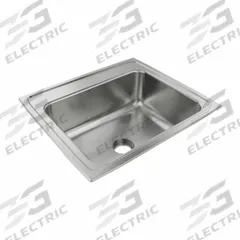 JUST MANUFACTURING Bowl Drop-In Sink: 22 in Overall Lg, 19 1/2 in Overall Wd, 7 5/8 in Bowl Dp (MPN SLN1921A4-J). Key specifications — Brand: JUST MANUFACTURING; Color Family: Silver/Gray.