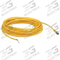 Cordset: M8 Male Straight X Bare Wire, 3 Pins, Yellow, PVC, 10 m Cable Lg, 24 AWG Wire Size (MPN 403006A10M100). Key specifications — Cable Jacket Color: Yellow; End 1 Mounting Orientation: Straight; End 1 Gender: Male; End 1 Connection Type: M8; Cable Jacket Material: PVC; Brand: BRAD HARRISON; IP Rating: IP67; End 2 Connection Type: Bare Wire.