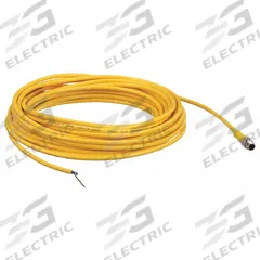 Cordset: M8 Male Straight X Bare Wire, 3 Pins, Yellow, PVC, 10 m Cable Lg, 24 AWG Wire Size (MPN 403006A10M100). Key specifications — Cable Jacket Color: Yellow; End 1 Mounting Orientation: Straight; End 1 Gender: Male; End 1 Connection Type: M8; Cable Jacket Material: PVC; Brand: BRAD HARRISON; IP Rating: IP67; End 2 Connection Type: Bare Wire.