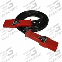 ASSOCIATED EQUIP Plug-In Booster Cable Set: Crimped, 1 AWG, 12 ft Cable Lg, Black, Copper (MPN 6148). Key specifications — Cable Connection Type: Crimped; Cable Wire Gauge: 1 AWG; Cable Jacket Color: Black; Cable Wire Material: Copper; Brand: ASSOCIATED EQUIP.