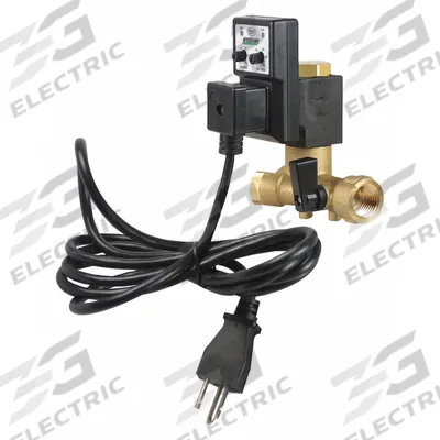 SPEEDAIRE Timed Electric Auto Drain Valve: 1/2 in NPT Pipe, 1/8 in Drain, 1.2 gpm