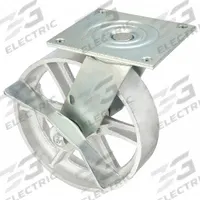 APPROVED VENDOR Plate Caster: Swivel, Side Brake, Iron, 8 in Wheel Dia, 2 in Wheel Wd, Hole, Roller (MPN P21S-C080R-15-CB). Key specifications — Wheel Bearing Type: Roller; Wheel/Tread Color: Black; Brand: APPROVED VENDOR; Caster Type: Swivel with Brake.