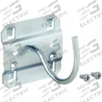 APPROVED VENDOR Curved Pegboard Hook: 2 7/8 in x 2 1/4 in, Screw-In, Surface, Silver (MPN 6YE19). Key specifications — Mounting Type: Surface; Finish: Zinc-Plated; Color: Silver; Accessory Type: Horizontal Curve Hook; Locking System: Screw-In; Brand: APPROVED VENDOR.