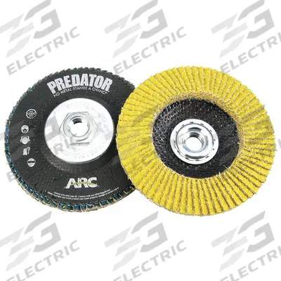 ARC ABRASIVES Flap Disc: Type 29, 4-1/2" x 5/8"-11, Ceramic, 40 Grit, Fiberglass Bk - Cool-Cutting Flap Discs for Carbon & Stainless Steel