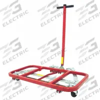 DAYTON Furniture Dolly: 600 lb, Black/Red/Silver, 35 in H x 32 in W x 23 in D, (4) Swivel (MPN 30E986). Key specifications — Color: Red; Caster/Wheel Configuration: (4) Swivel; Brand: DAYTON; Caster Wheel/Tread Material: Rubber.