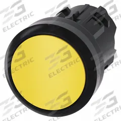 SIEMENS Flush Push Button: 22 mm Mounting Size, Non-Metallic, Maintained (MPN 3SU1000-0AA30-0AA0). Key specifications — Brand: SIEMENS; Action: Maintained; Series: 3SU; Push Button Material Type: Non-Metallic.