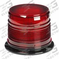 GROTE Flashing Beacon: Flashing Beacon, Red, 6 3/8 in Overall Wd, 4 7/8 in Overall Ht, LED (MPN 78032). Key specifications — Operating Voltage: 12 to 24V DC; Number of Flash Patterns: 12; Mount Type: Screw; Brand: GROTE; Shape: Round.