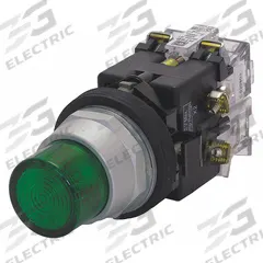 EATON Illuminated Push Button: Illuminated, Extended Profile, Metallic, 30 mm, 1NO (MPN HT8GBGAF3). Key specifications — Brand: EATON; Action: Momentary; Series: HT800; Push Button Material Type: Metallic.