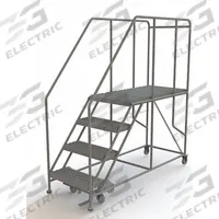 TRI-ARC Mobile Work Platform: 3.3 ft Platform Ht - Max, 24 in x 47 in, Steel, 800 lb Load Capacity (MPN WLWP142448SL). Key specifications — Mobility: Rolling; Brand: TRI-ARC; Color: Gray; Height Adjustability: Fixed Height; Includes Handrails: Handrails Included; Locking Mechanism: Foot-Activated Step Lock; Handrails: Includes Handrails.