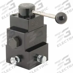 BVA HYDRAULICS Hydraulic Control Valve: 4.5 gpm Max Flow Rate, Three Positions, 1/4" NPT, Manifold (MPN PR43CL). Key specifications — attr1018253: BVA HYDRAULICS; attr1018283: Manifold; attr1018249: PR43CL; attr1018300: Manual; attr1018289: PR; attr1416406: 1/4" NPT.