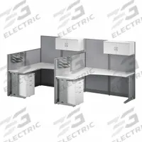 BUSH BUSINESS FURNITURE Modular Cubicle Workstation: 62 7/8 in Overall Ht, 129 in Overall Wd, White (MPN OIAH008WH). Key specifications — Brand: BUSH BUSINESS FURNITURE; Office Cubicle Color: White.