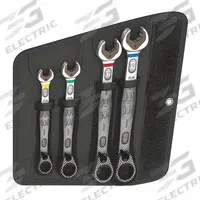WERA Combination Wrench Set: Alloy Steel, Nickel Chrome, 4 Tools, 10 mm to 19 mm Range of Head Sizes (MPN 05020090001). Key specifications — attr309581: Nickel Chrome; attr309580: Alloy Steel; attr309571: Yes; attr309583: No; attr309587: Yes; attr324931: WERA; attr309569: 10 mm to 19 mm; attr309572: Pouch.