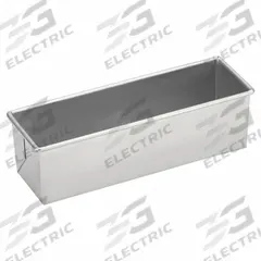 CHICAGO METALLIC Pullman Bread Pan: Aluminized Steel, 1 Slots, 4 3/4 in Overall Wd, 4 in Overall Dp (MPN 44615). Key specifications — Pan Style: Pullman Bread Pan; Brand: CHICAGO METALLIC; Color: Silver; Material: Aluminized Steel; NSF Certified: No; Number of Slots: 1.