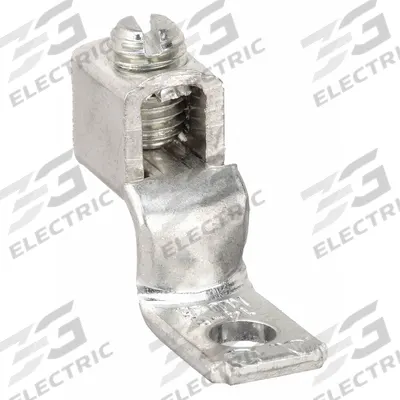 BURNDY Wire Connector: 14 AWG – 6 AWG Wire Sizes, #10 Stud Size - Straight Mechanical Lugs with Offset Tongues