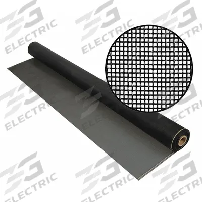 PHIFER Replacement Screen: Fiberglass, Charcoal, 20 x 20 Mesh Size, 4 ft Wd - Fiberglass Door and Window Screen