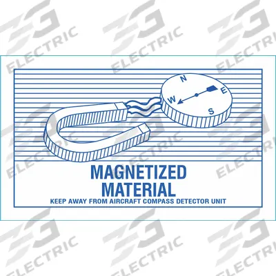 STRANCO Handling Label: Magnetized Material, 3 in x 5 in, 3 in Label Wd, Label