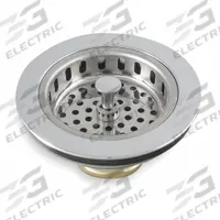 APPROVED VENDOR Strainer: Brass, Chrome, 2 3/8 in Overall Ht, 4 in Overall Dia, 4 1/2 in Pipe Dia (MPN 1PPF4). Key specifications — Product Type: Sink Drain; Brand: APPROVED VENDOR; Finish: Chrome; Material: Brass; Includes: Strainer with Plug.