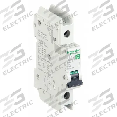 SCHNEIDER Miniature Circuit Breaker: 1 A Amps, 60V DC, 14kA at 120/240V AC - C-Curve, 1-Pole UL489 DIN Rail-Mount Miniature Circuit Breakers