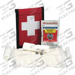 FIRST AID ONLY Bleeding Control Kit: Fabric Bag, 1 People Served, 2 Components, Trauma Pad (MPN 7165). Key specifications — Brand: FIRST AID ONLY; Wound Dressings Included: Trauma Pad; Housing Material: Fabric.