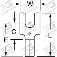 3M Fork Terminals: Bare, #6 Stud Size, 16 AWG – 14 AWG Wire Range, Block Fork, 600 V (MPN MU14-6FBHTK). Key specifications — attr1307966: Butted; attr1307963: MU14-6FBHTK; attr1307967: 3M; attr1307972: MU14.