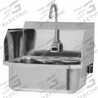 SANI-LAV Hands-Free Sink: 1 Stations, 7 in Bowl Dp, 17 in Bowl Lg, 14 in Bowl Wd, Faucet Included (MPN ES2-507L-0.5). Key specifications — Includes Side Splash: Side Splash Included; Series: Stainless Steel Hand Wash Sink; Brand: SANI-LAV; Power Source: AC Powered.