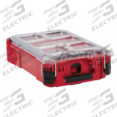 MILWAUKEE PACKOUT Tool Case: 9 13/16 in W x 15 3/16 in D x 4 5/8 in H, Plastic, Red - PACKOUT Tool Organizer Boxes