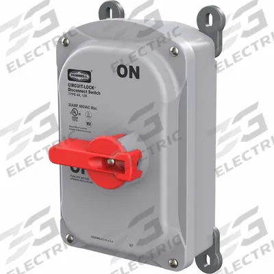 HUBBELL WIRING DEVICE-KELLEMS Disconnect Switch: Non-Fusible, 30 A, Three Phase - Non-Fusible Disconnect Switches